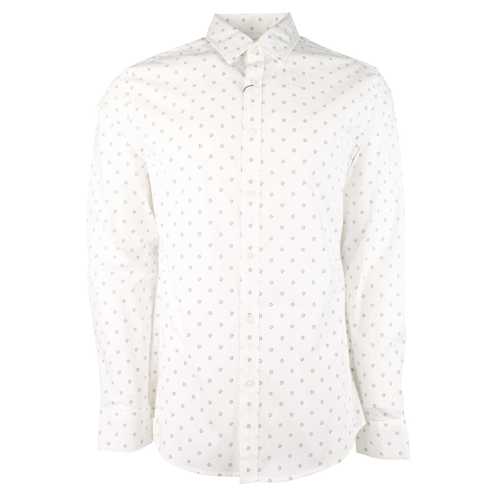 Michael Kors Men's Stretch Slim Fit Long Sleeve Shirt Wht Xl